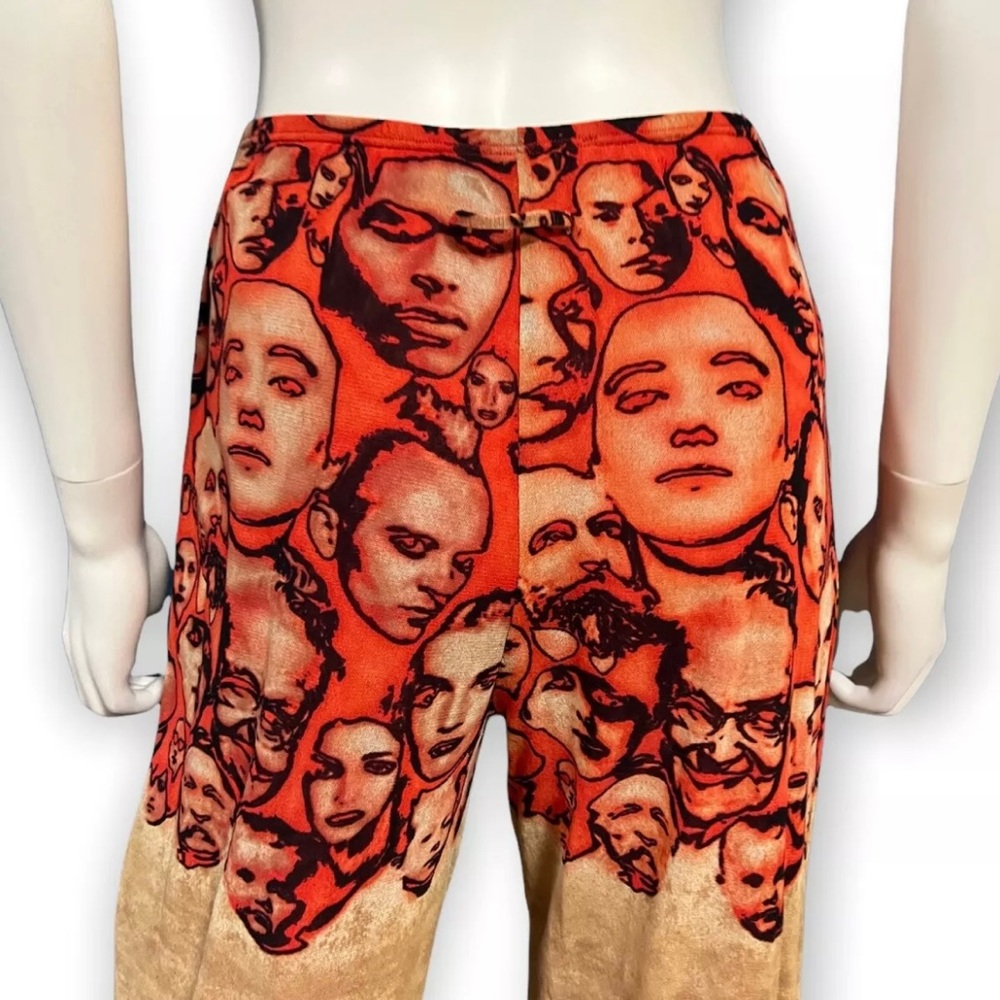 SOLD Jean Paul Gaultier Vintage Faces Printed Mesh Pants - Picture 5 of 8